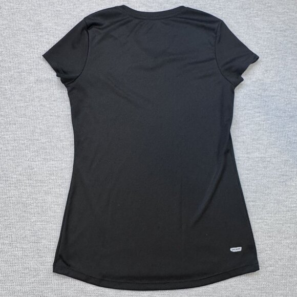 Danskin Now Womens Size Small Black V-Neck Dri-More Activewear Shirt Loose Fit - Picture 4 of 13